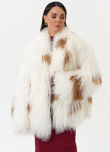 Женская шуба из меха ламы