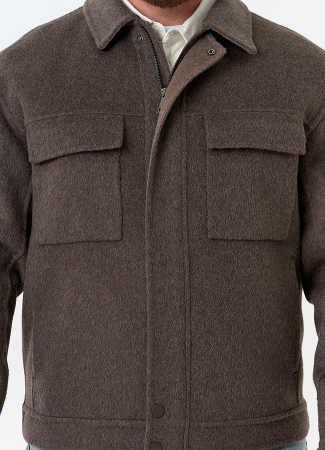 Мужское укороченное пальто модель № 32860 универмаг малина