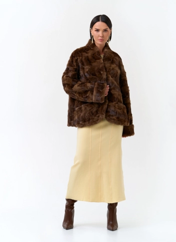 Жакет из меха частей норки фото