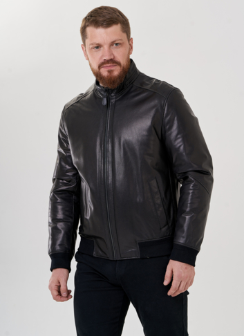 Куртка мужская черного цвета из натуральной кожи