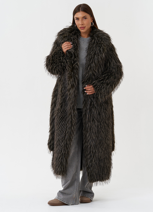 Шуба из эко меха под лису модель № 28679 универмаг малина