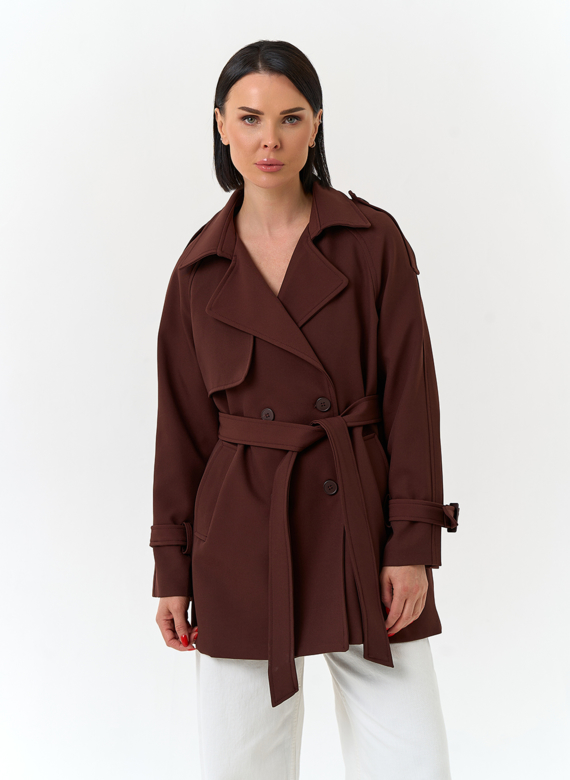 Женский укороченный плащ