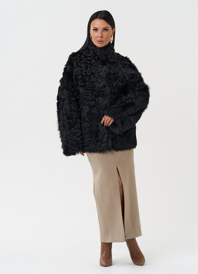 фото Женская двухсторонняя натуральная дубленка модель № 28422