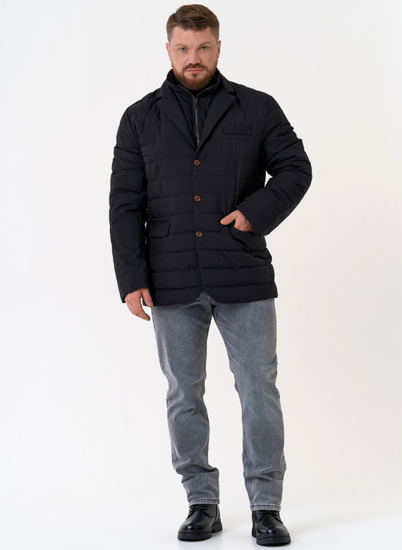 Мужской пуховик со съемной манишкой