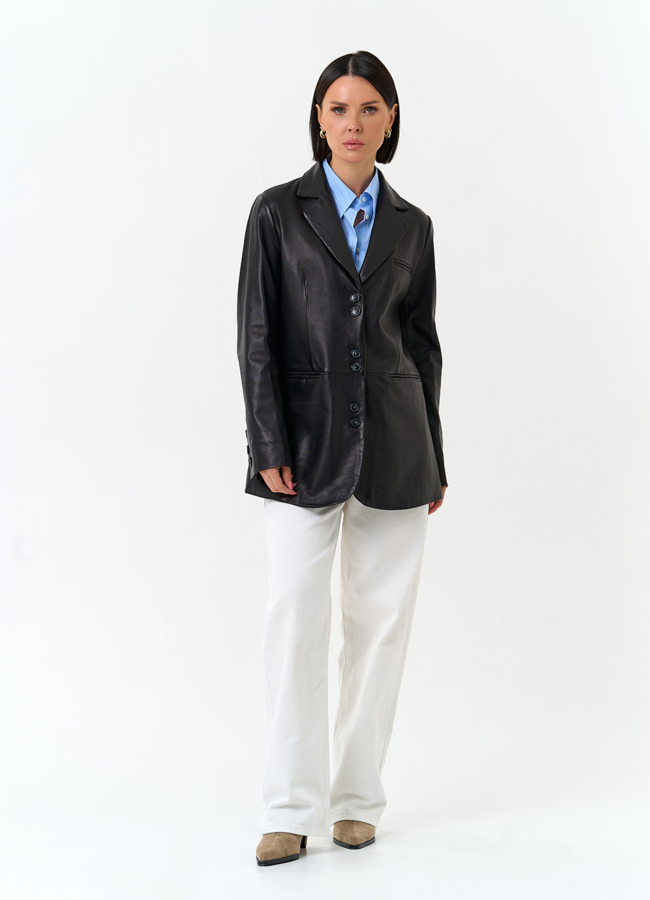 Женский жакет из натуральной кожи модель № 24505 в кредит