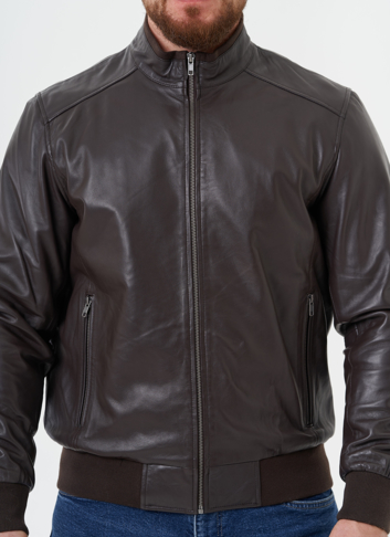 Кожаная куртка "бомбер"