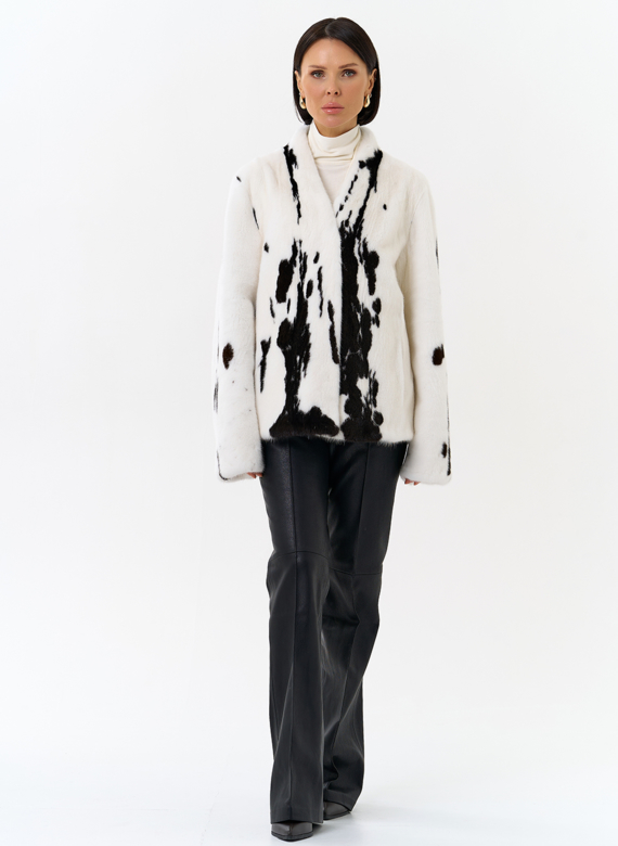 Жакет из меха норки в расцветке "ягуар"