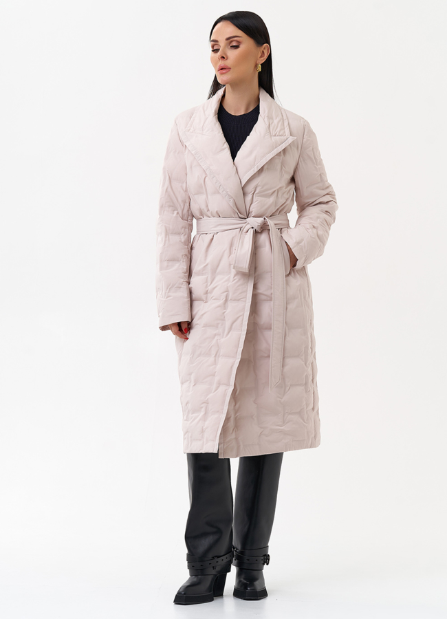 Женское утепленное пальто с английским воротником модель № 29898 в рассрочку
