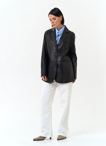 Женский жакет из натуральной кожи
