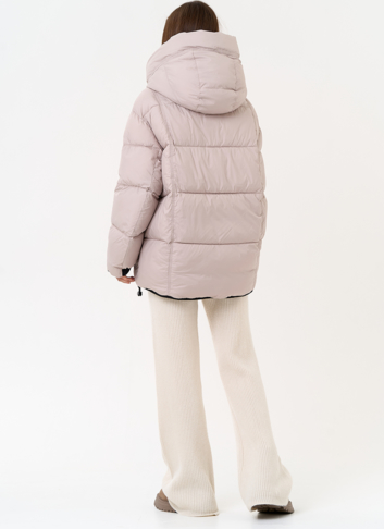 Двухсторонний женский пуховик с капюшоном