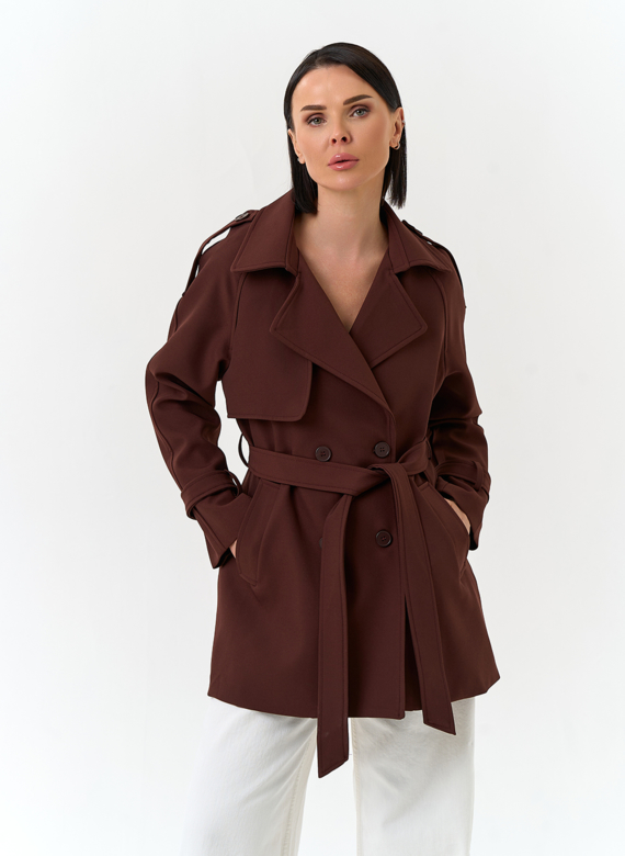 Женский укороченный плащ