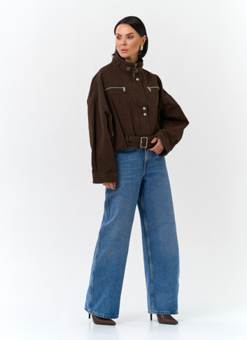 Женская короткая джинсовая куртка