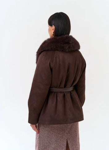 Женская куртка из эко замши фото