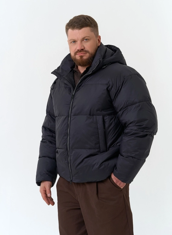 Мужской пуховик с капюшоном фото