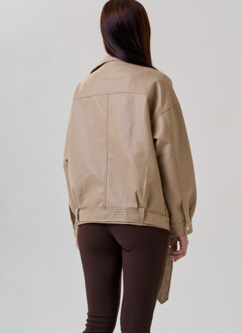 Женская куртка оверсайз из эко кожи