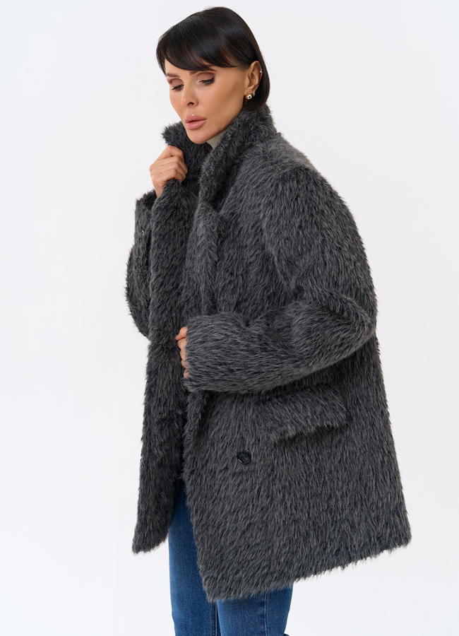 фото Женское утепленное пальто с английским воротником модель № 31880