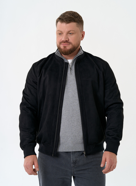 Мужская куртка бомбер из эко замши
