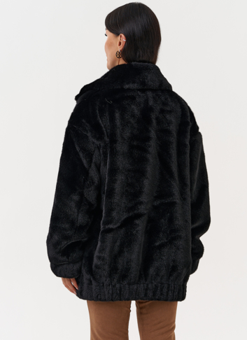 Женская шуба из эко меха со съёмными рукавами