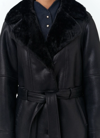 Женская дубленка из эко замши
