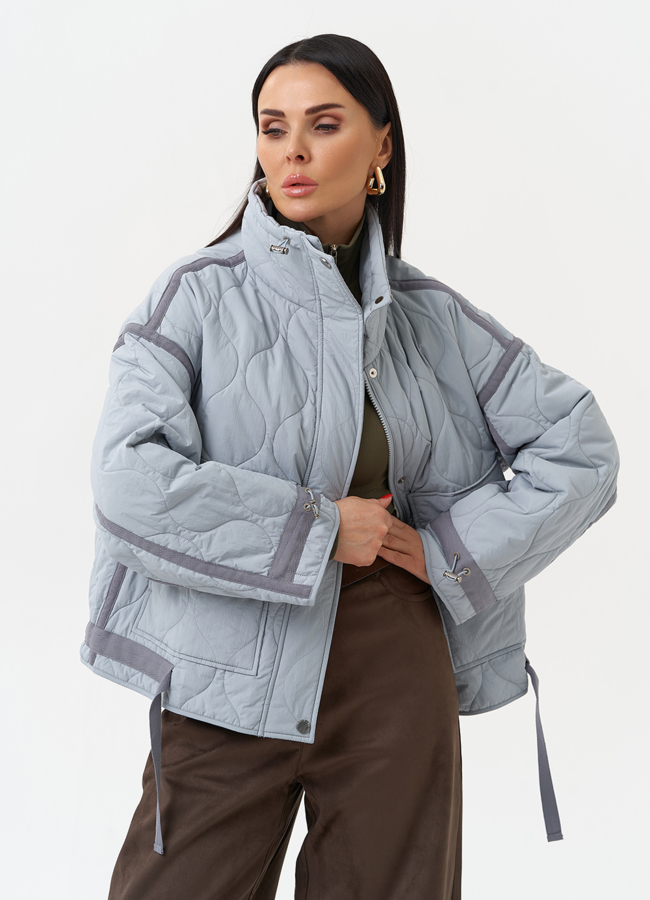 Короткая куртка с воротником стойкой модель № 30048 универмаг малина