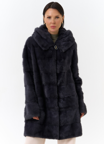 Норковая шуба трансформер с капюшоном