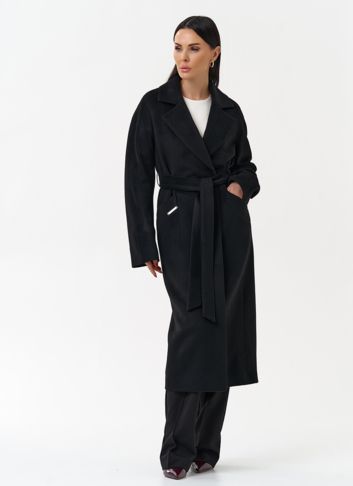 Классическое женское пальто в черном цвете