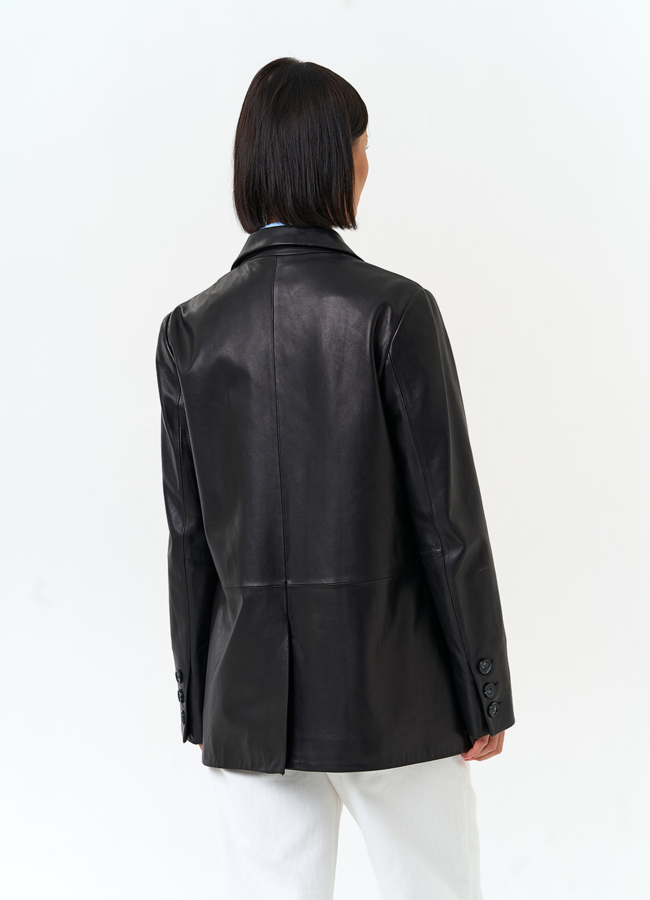 фото Женский жакет из натуральной кожи модель № 24505