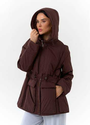 Женская куртка коричневого цвета