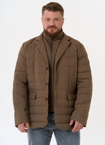 Мужской пуховик со съемной манишкой