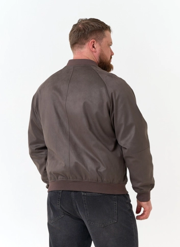 Мужская куртка бомбер из эко замши фото