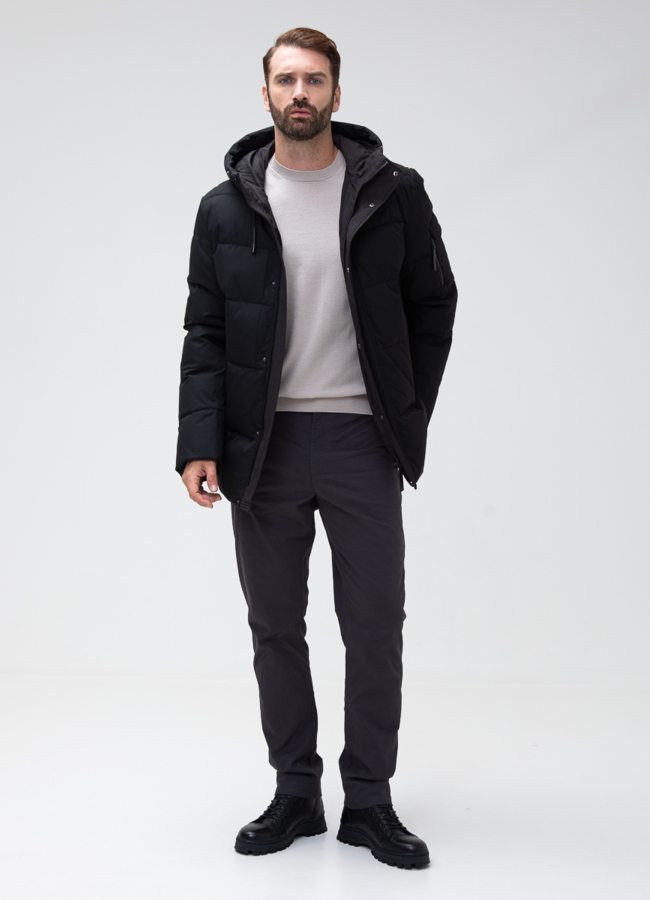 фото Мужской пуховик с капюшоном  модель № 27995