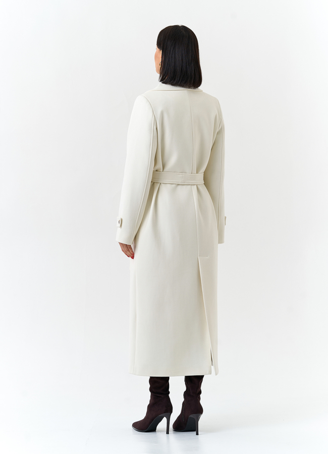 Женское пальто белого цвета модель № 32643 универмаг малина